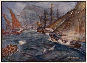 British Cutter Buck Evading the Spanish Blockade of Gibraltar