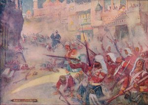 British Soldiers Fighting Through The Streets, 1908 by Joseph Ratcliffe Skelton
