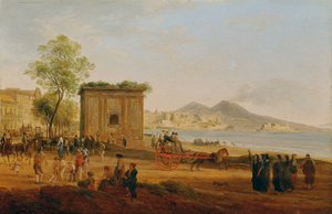 The Gulf of Naples with Scenes from Everyday Life by Joseph Rebell