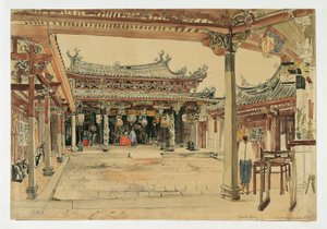 Courtyard of a Chinese Temple in Singapore by Joseph Selleny