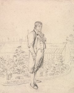 A Sketch of Sir Walter Scott in a Garden by Joseph Slater
