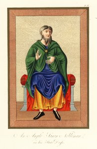 Anglo-Saxon nobleman in his state dress, 8th century,1845 by Joseph Strutt