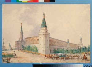The Resurrection Square and the Alexander Garden in Moscow by Joseph Vivien