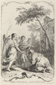 Abraham Kneeling before the Three Angels by Joseph Wagner
