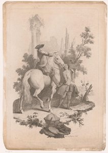 Young Man on Horseback with a Servant by Joseph Wagner