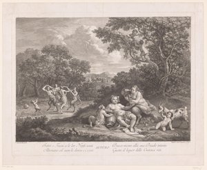 Landscape with Bacchus and Dancing Satyrs and Maenads by Joseph Wagner