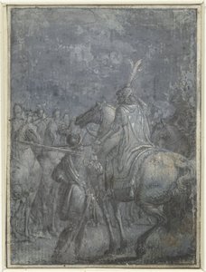 Military Commander on Horseback with Other Riders (Group of Similar Illustrations with Knights and Riders) by Joseph Werner