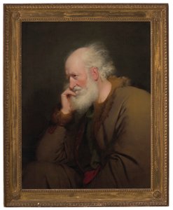 An Old Man, Half-Length, in a Fur-Lined Coat by Joseph Wright of Derby