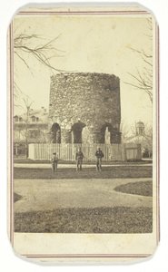 Untitled (stone turret with boys) by Joshua Appleby Williams