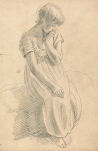 A Seated Child by Joshua Cristall