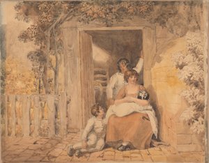 Family Posed in Front of a Doorway by Joshua Cristall