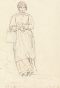 Young Girl Holding a Milk Can