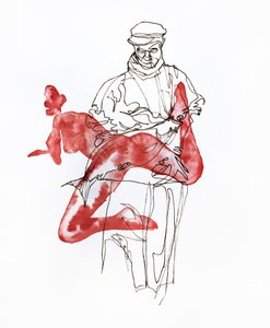 Red Nude Fisherman