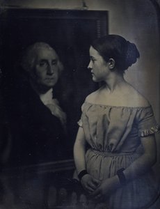 Girl with Portrait of George Washington