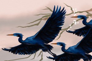 Flying Blue Birds by Josie George