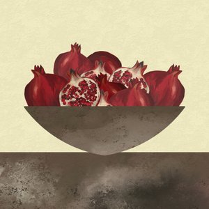 Red Pomegranates Still Life by Josie George