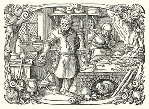 Kitchen scene by Jost (after) Amman