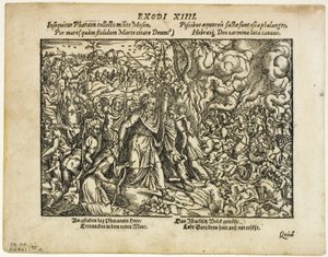 The Passage of the Red Sea (recto) and The Burial of Jacob (verso) from Neuwe Biblische Figuren, plate 48 from Woodcuts from Books of the XVI Century by Jost Amman