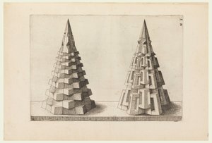 Two Cones, plate H. i. in Perspectiva. Corporium Regularium by Jost Amman