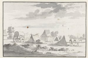 View of an Encampment of the Army of William III near Leuven by Josua de Grave (circle of)