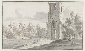 The Ruin of the Chapel of Eik en Duinen near The Hague by Josua de Grave