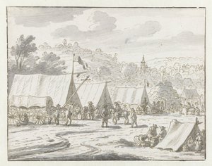 View of an Encampment of the Army of William III near Lembeek, Flemish Brabant by Josua de Grave
