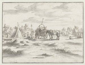 View of an Encampment of the Army of William III near Leuven by Josua de Grave