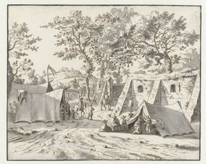 View of an Encampment of the Army of William III near Leuven by Josua de Grave