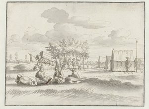 View of an Encampment of the Army of William III near Leuven by Josua de Grave
