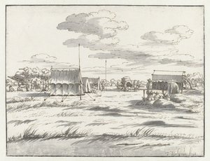 View of an Encampment of the Army of William III near Leuven by Josua de Grave