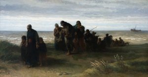 Fishermen carrying a drowned man by Jozef (1824 1911) Israels
