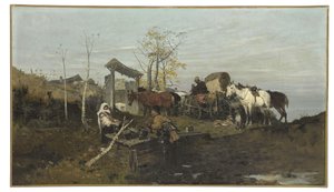 Conversation at the Well by Jozef Brandt