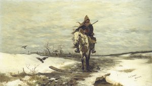 The Lone Hunter, 1881 by Jozef Brandt