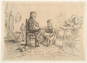 Peeling Potatoes by Jozef Israëls