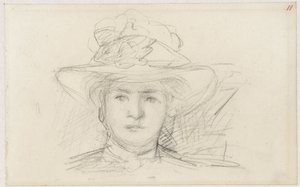 Head of a Woman with a Hat by Jozef Israëls