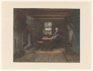 Peasant Interior by Jozef Israëls