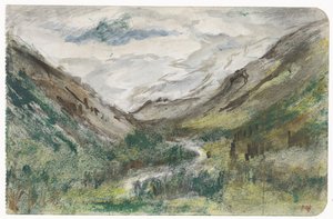 Valley with Vegetated Mountains by Jozef Israëls