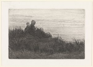 Dune Landscape with Mother and Children