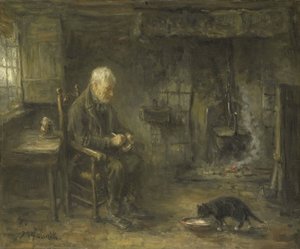 Interior of a Peasant Hut by Jozef Israëls