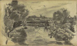 Landscape with Water and a Mill by Jozef Israëls