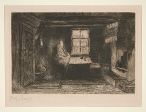 Mother and Child in Interior by Jozef Israëls