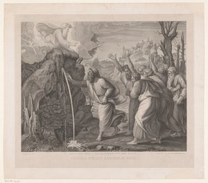 Moses Strikes Water from the Rocks by Jozef Karel De Meulemeester
