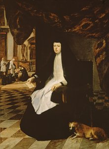 Portrait of Queen Mariana of Spain in Mourning by Juan Bautista Martinez Del Mazo