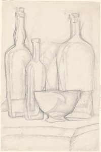 Bottles and Bowl by Juan Gris