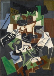 Fruit Bowl, Pipe and Journal by Juan Gris