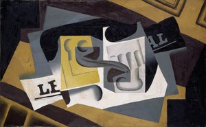 Glass and Newspaper by Juan Gris