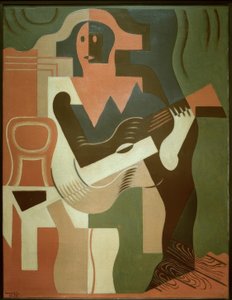 Seated Harlequin with Guitar
