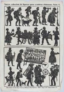 Sheet 1 of Figures for Chinese Shadow Puppets, 1859 by Juan Llorens