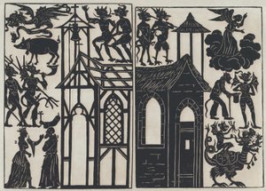 Sheet 5 of figures for Chinese shadow puppets, 1859 by Juan Llorens
