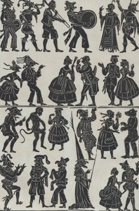 Sheet 7 of figures for Chinese shadow puppets by Juan Llorens